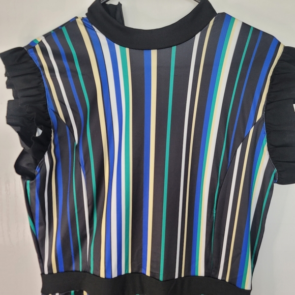 Women's Sleeveless Stripe RuffleBodycon Long Pants High Waist Jumper size 3X - Picture 12 of 13